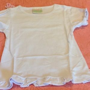 Lolly Wolly Doodle White Knit SS Ruffle top